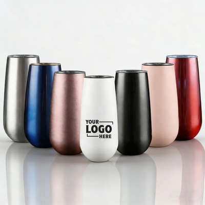 Custom 6 Oz. Stainless Steel Stemless Tumblers