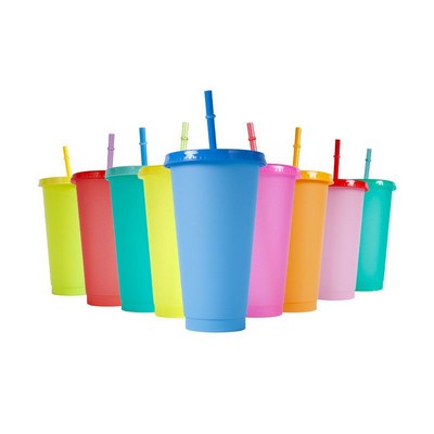 24 Oz. Plastic Color Changing Sippy Cups